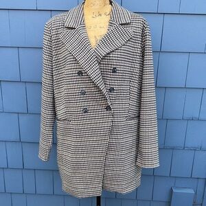 Liverpool Black and White Houndstooth Blazer jacket double breasted brown red